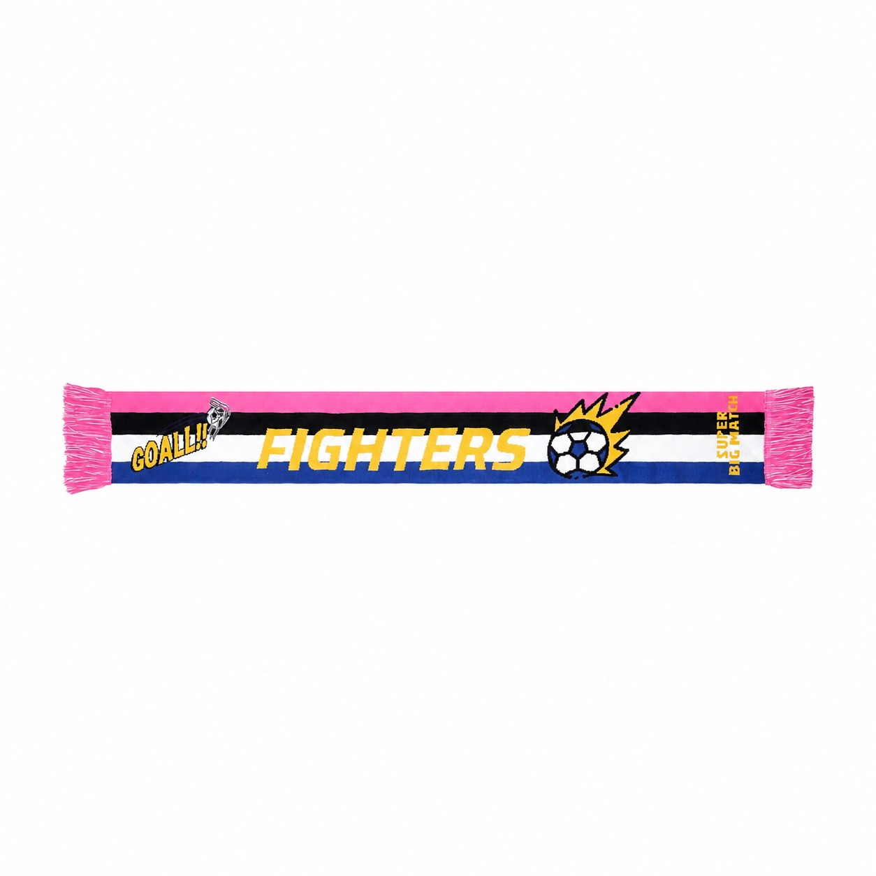 Jacquard Knit Soccer Scarf — Pink