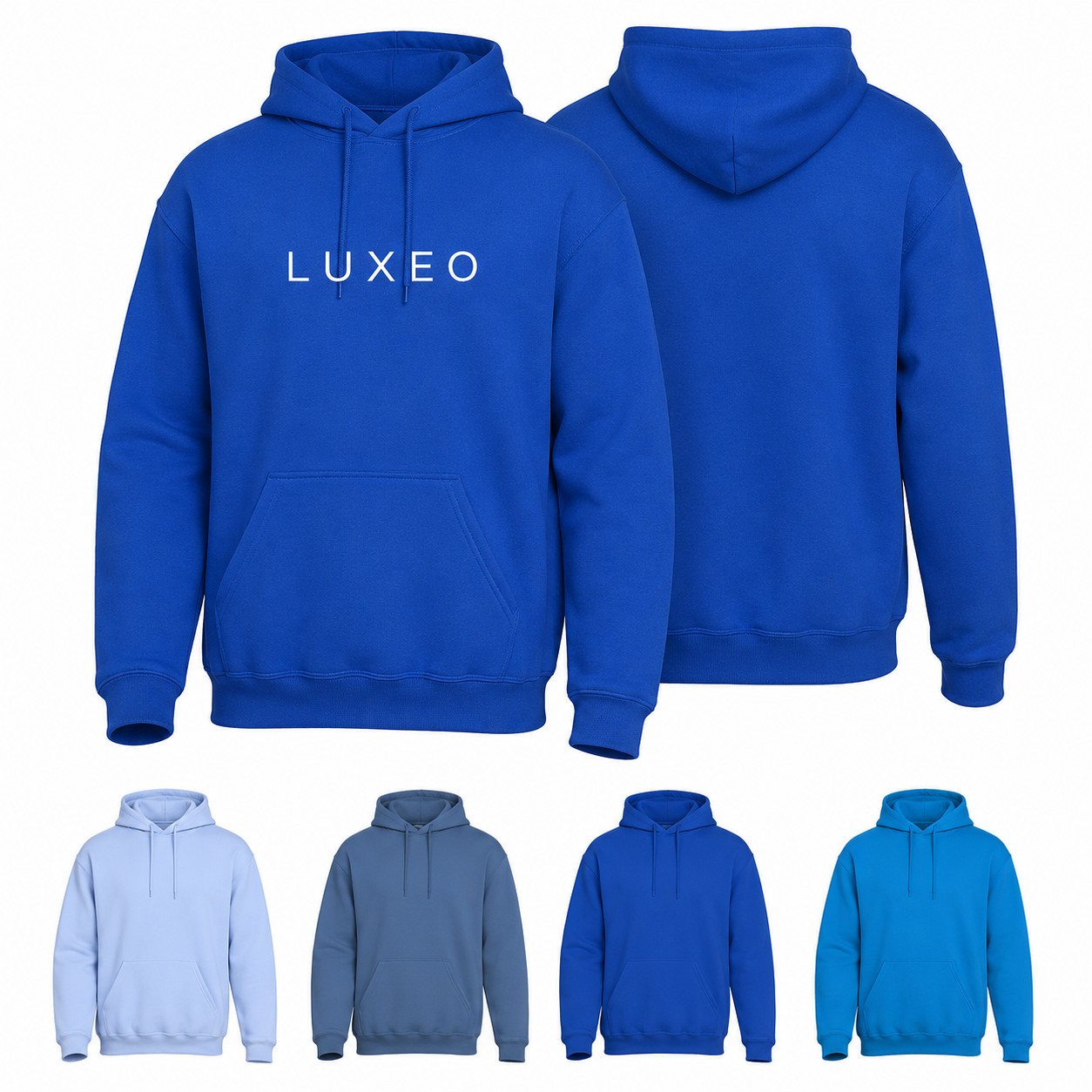 Cotton Polyester Blend Pullover Hooded Sweatshirt