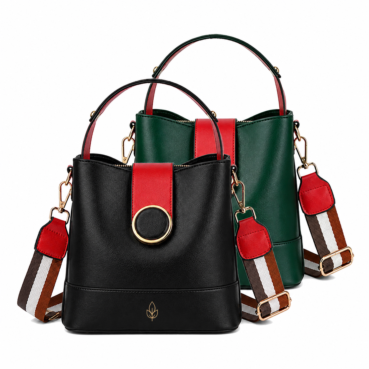 Color Block Polyester Tote Bag