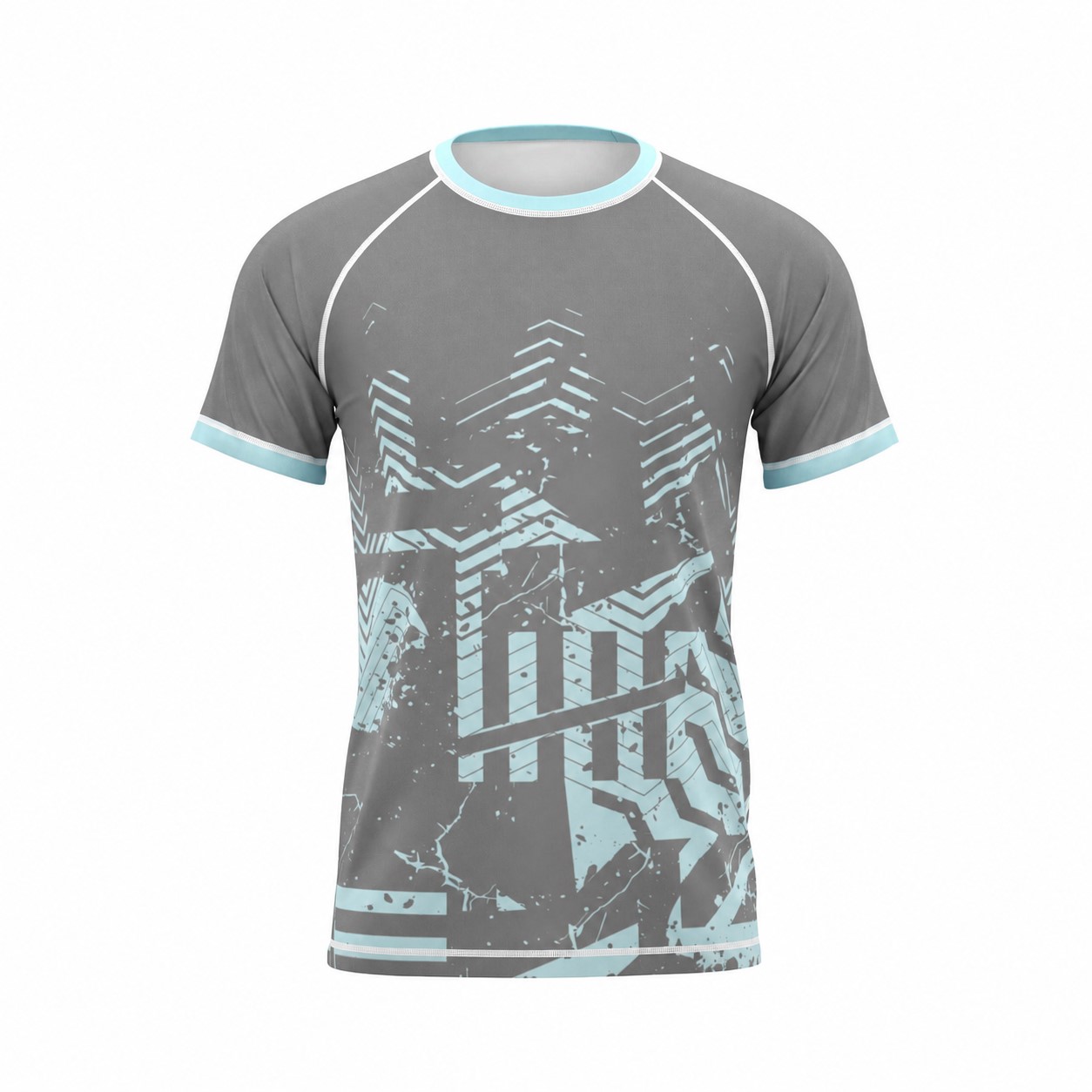 Raglan Performance T-Shirt With Flatlock Seams — Gray