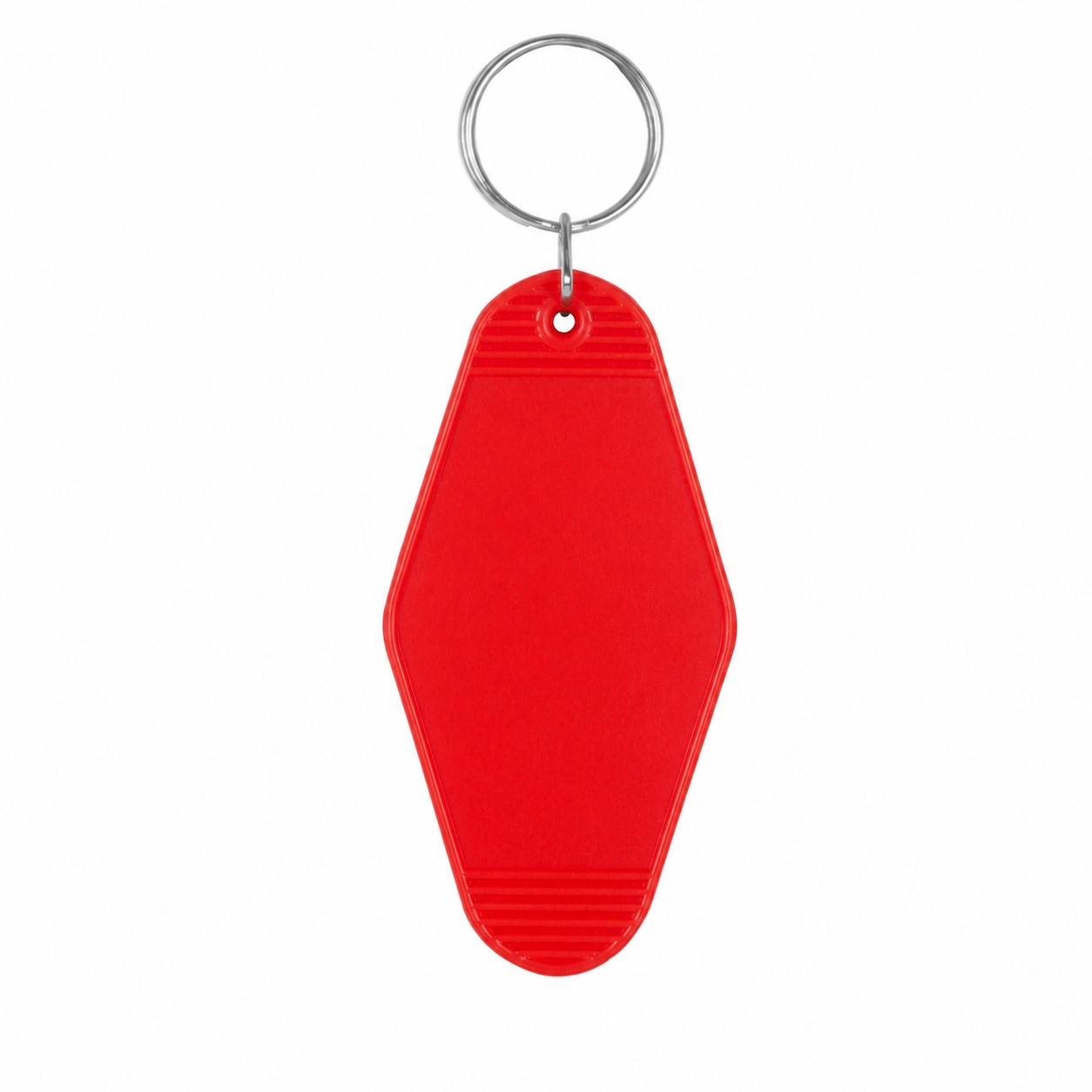 Plastic Motel Key Tag Ring — Red