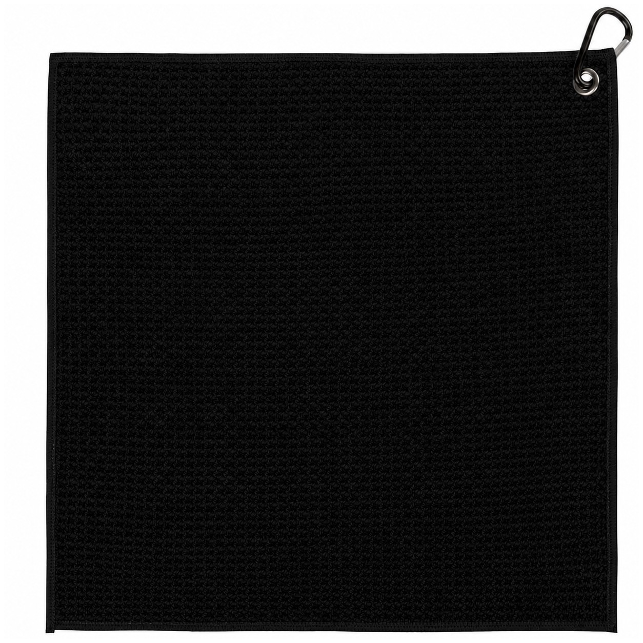 Waffle Polyester Golf Towel — Black