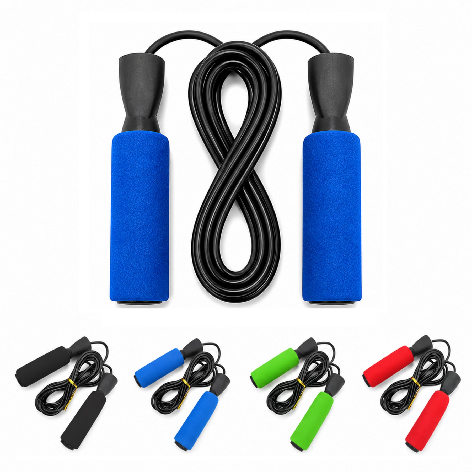 Adjustable Plastic Jump Rope With Sponge Handles