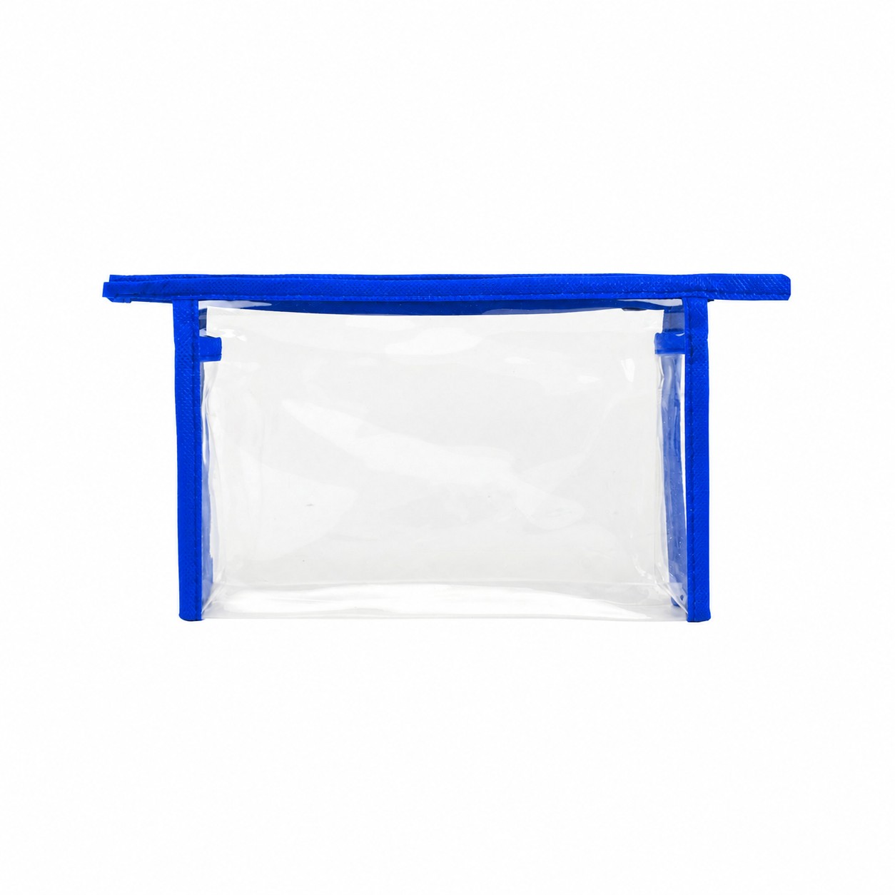 Clear PVC Toiletry Bag with 80GSM Non-Woven Trim — Royal Blue