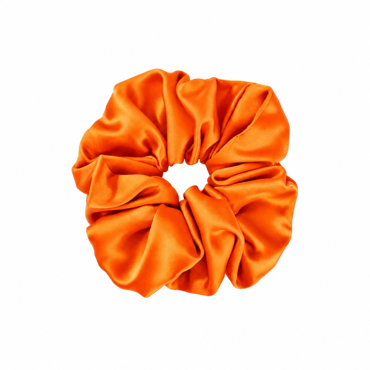 Satin Elastic Hair Scrunchie — Orange