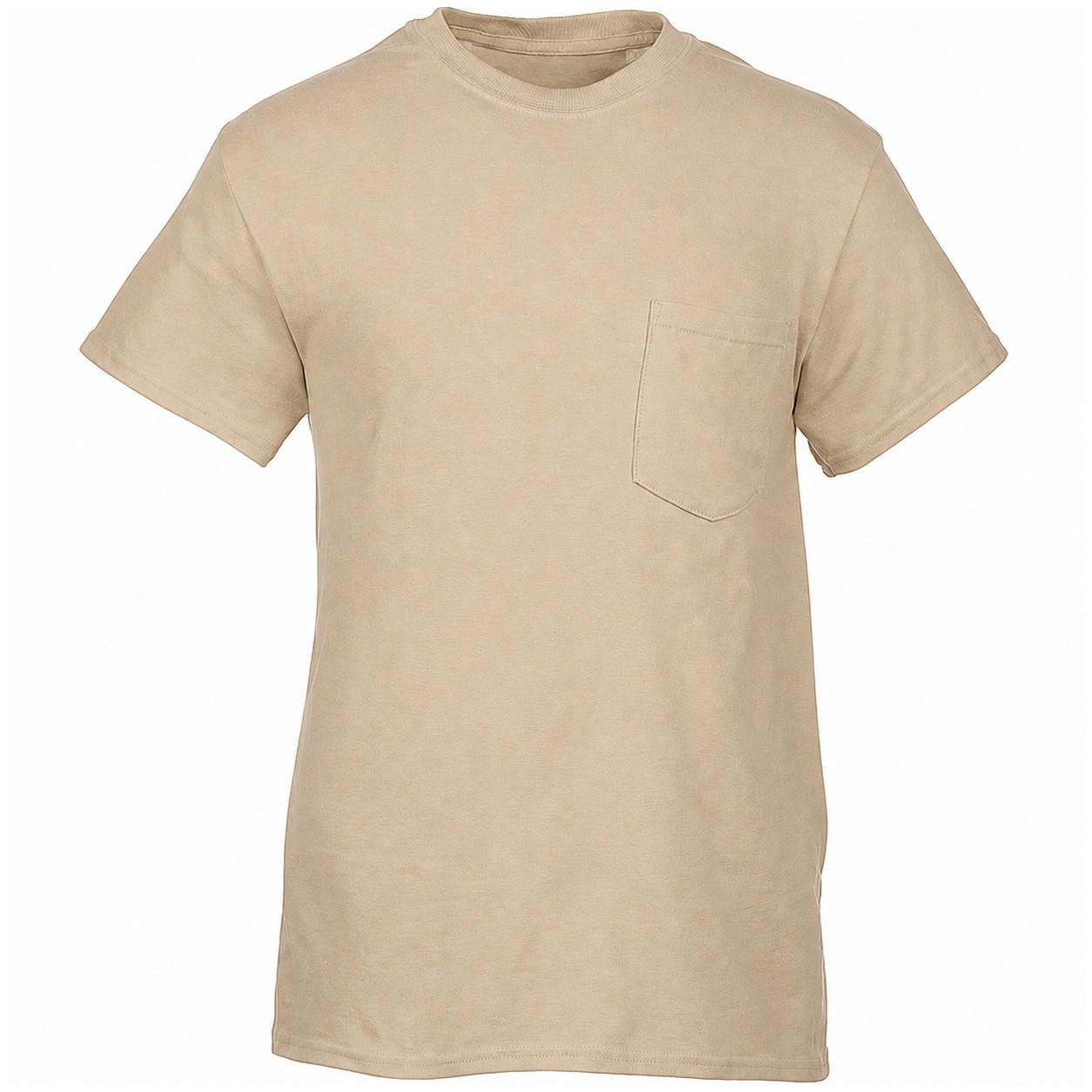 Heavy Cotton Pocket Uniform Tee — Tan Beige