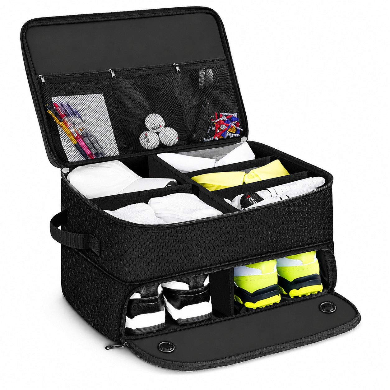 Polyester Golf Trunk Organizer With Shoe Compartment