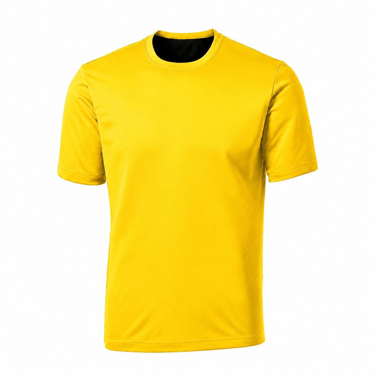 Men's Polyester Athletic Crewneck T-Shirt — Yellow