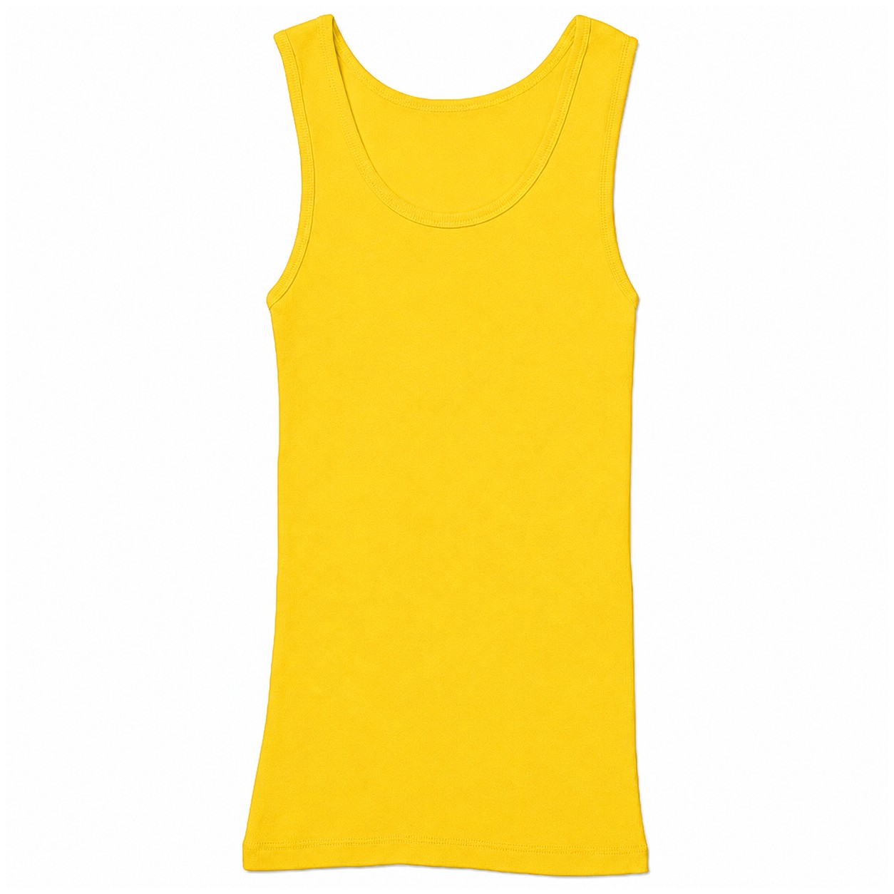 Ladies Baby Rib Sleeveless Cotton Tank — Yellow