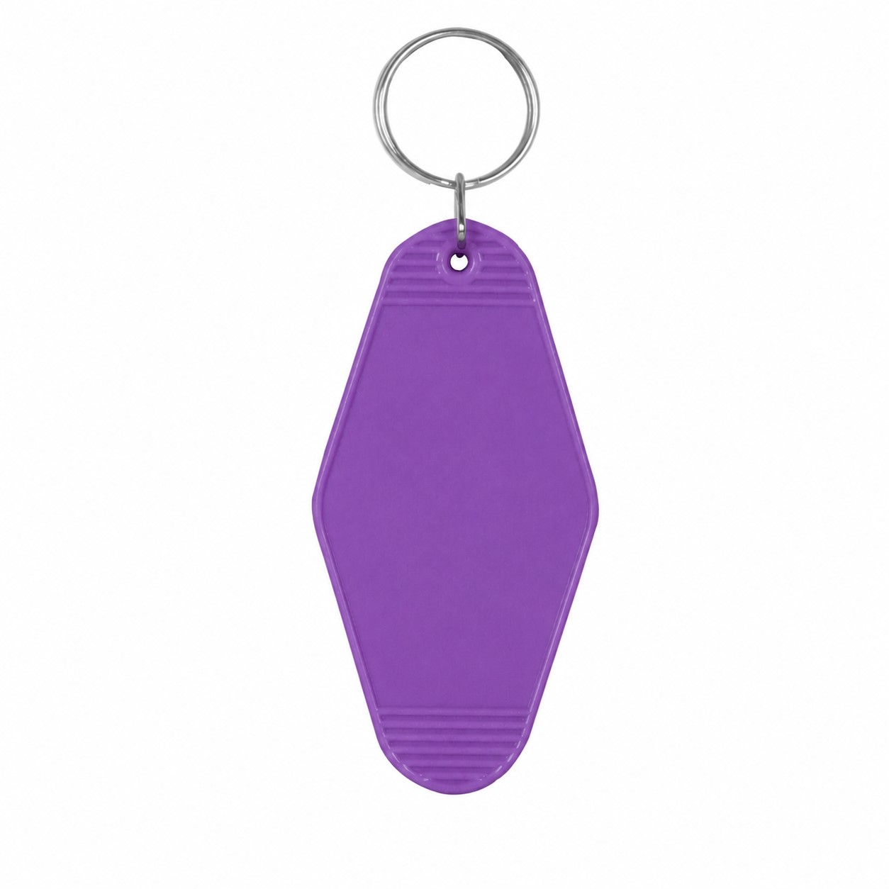Plastic Motel Key Tag Ring — Purple