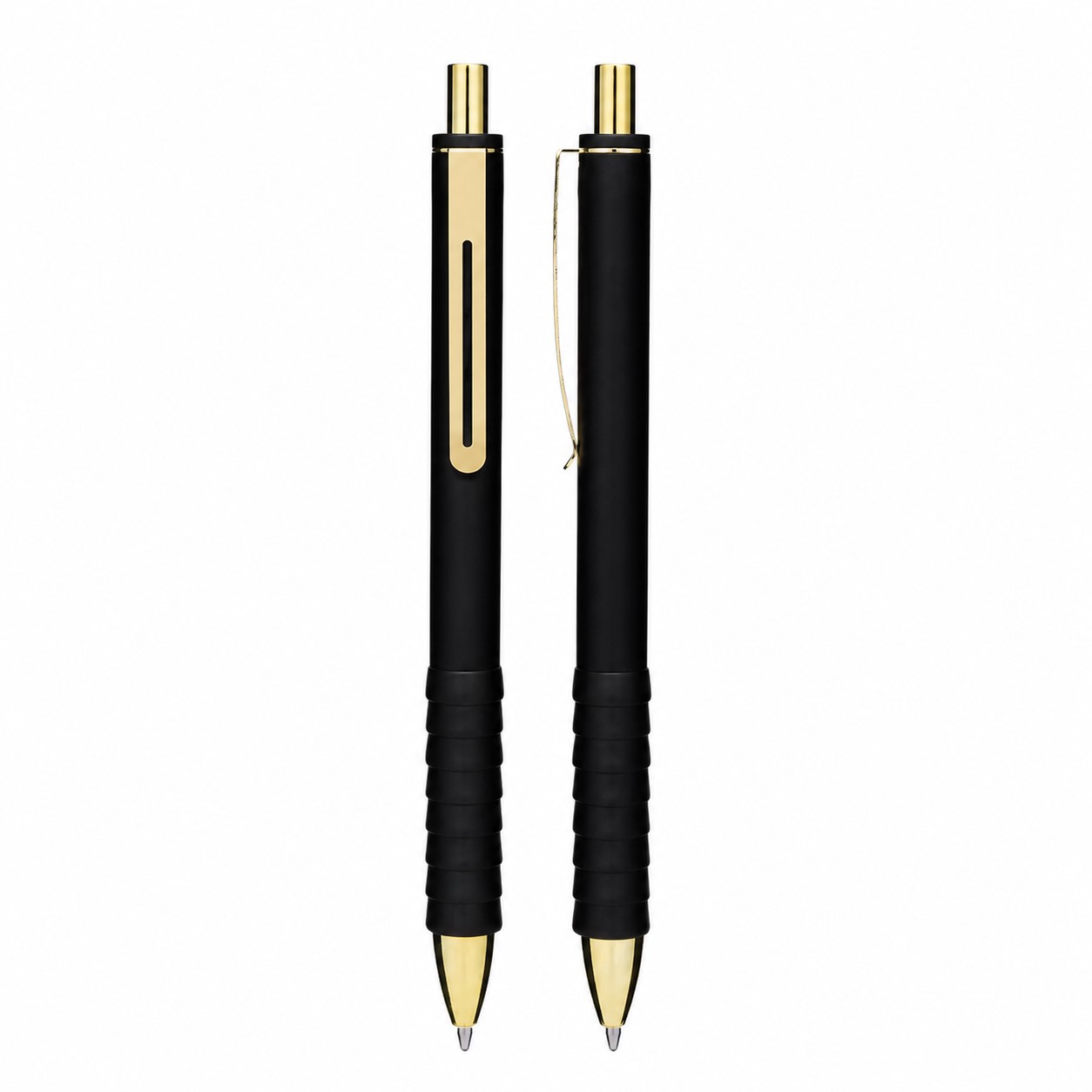 Rubber Grip Click Ballpoint Pen — Black