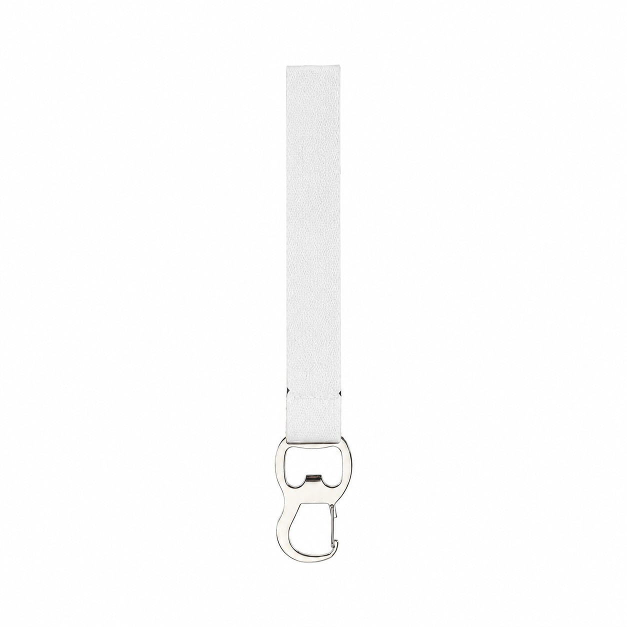 Neoprene Wristband Bottle Opener Keychain — Clear White