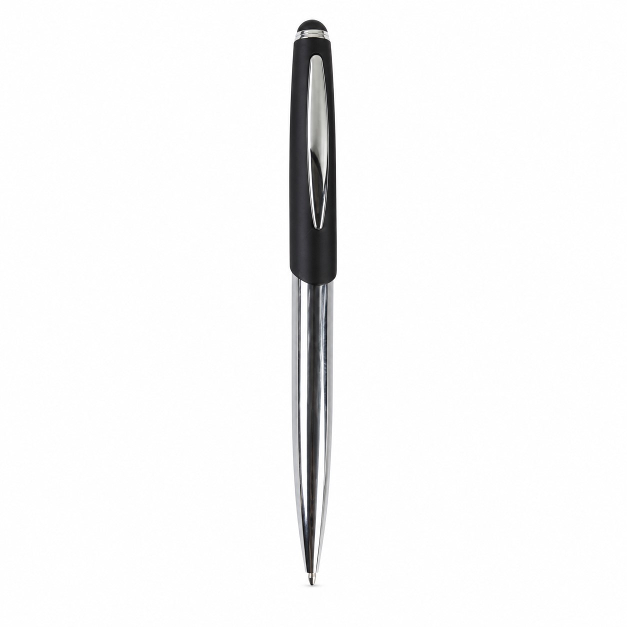 Brushed Metal Stylus Ballpoint Pen — view 2