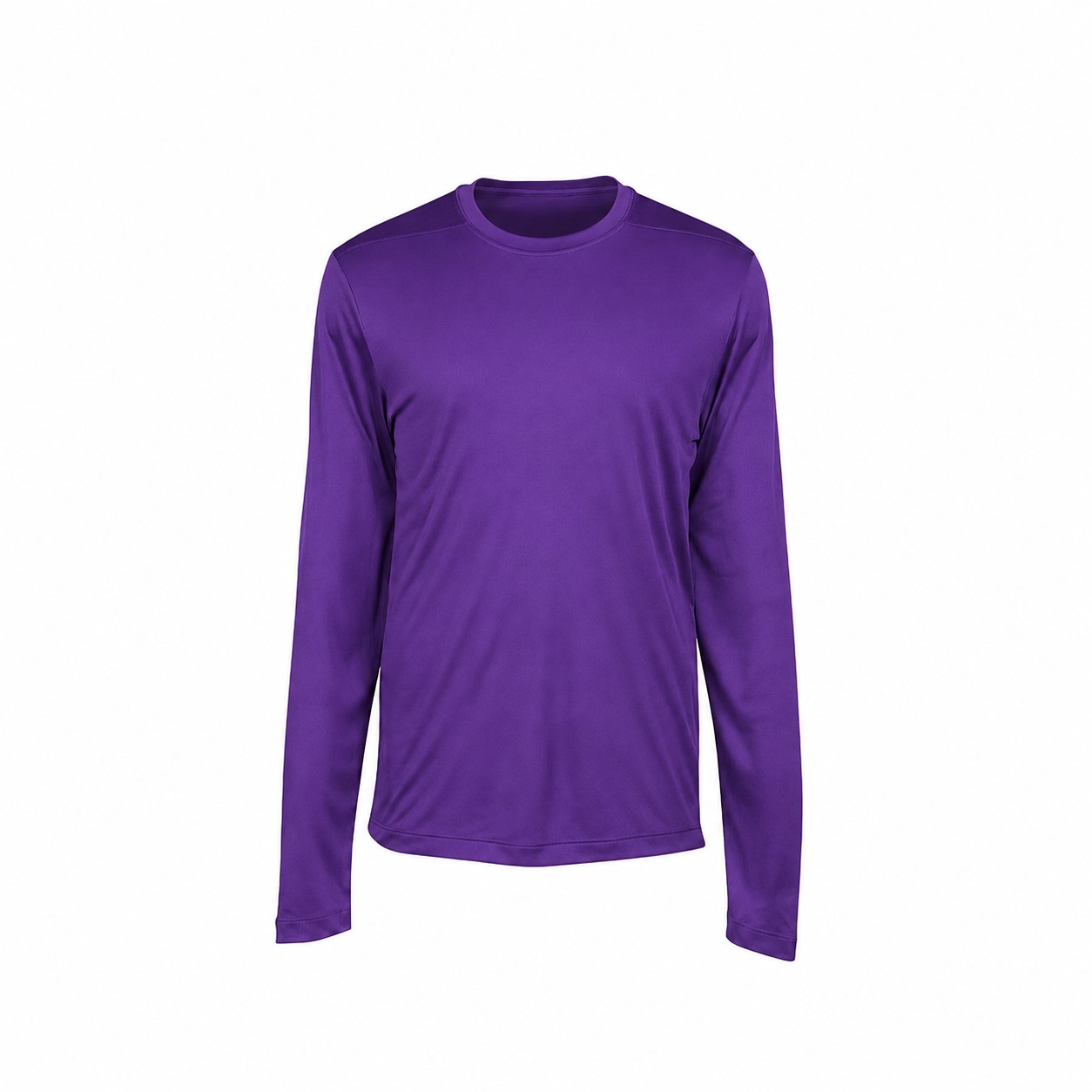 Men's Four-Ounce Polyester Long Sleeve Performance Tee — Purple