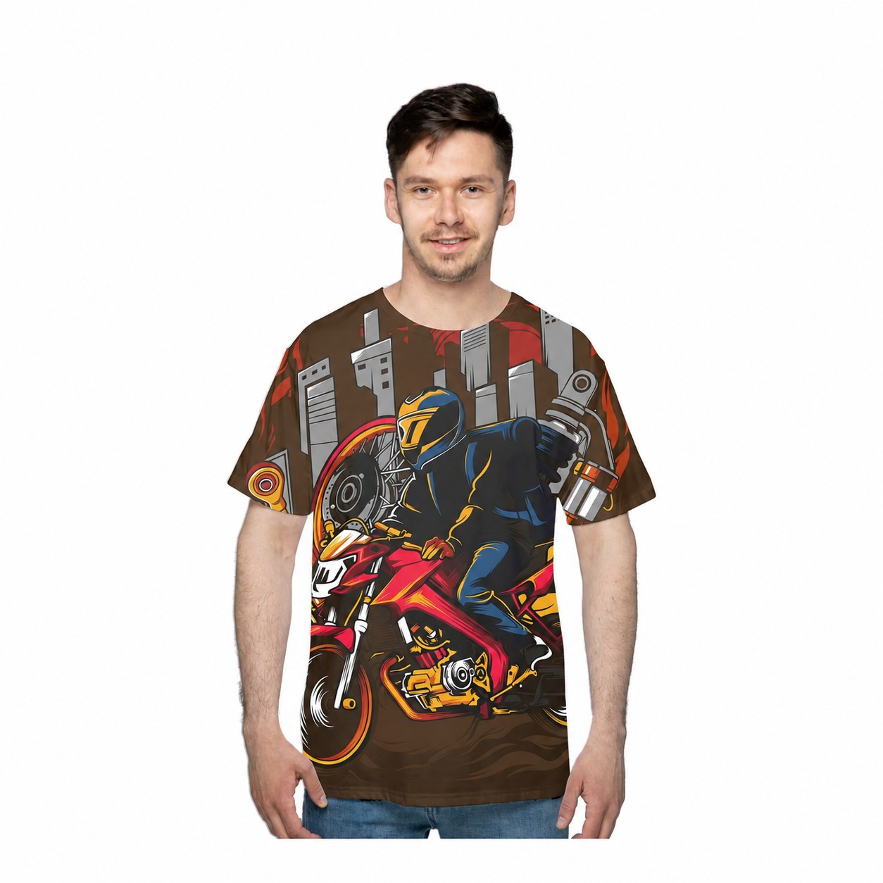 Short Sleeve Fit T-Shirt — Brown