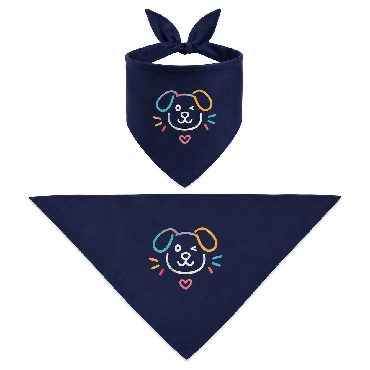 Large Cotton Dog Bandanna With Tie