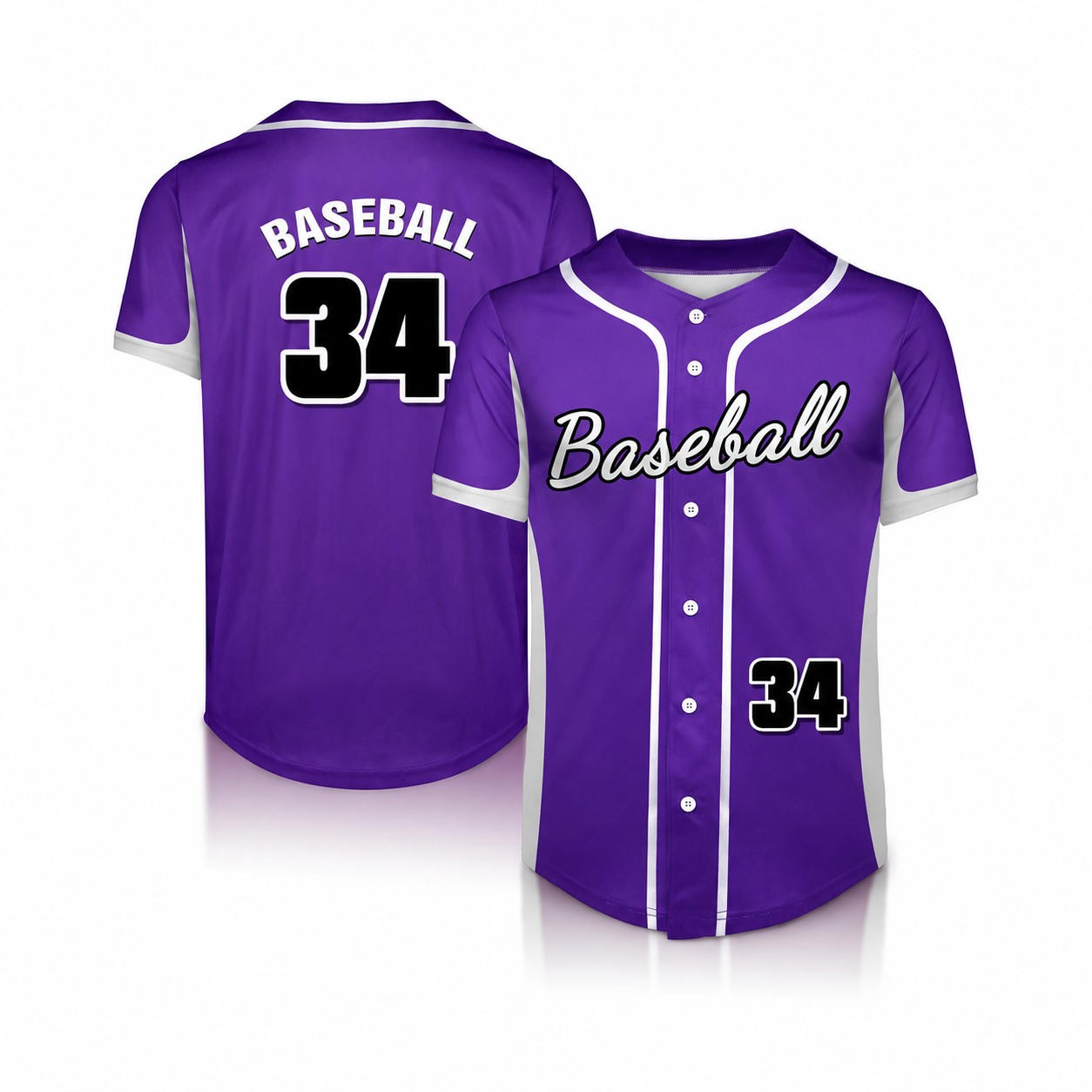 Interlock Mesh Fabric Sports Jersey — Purple