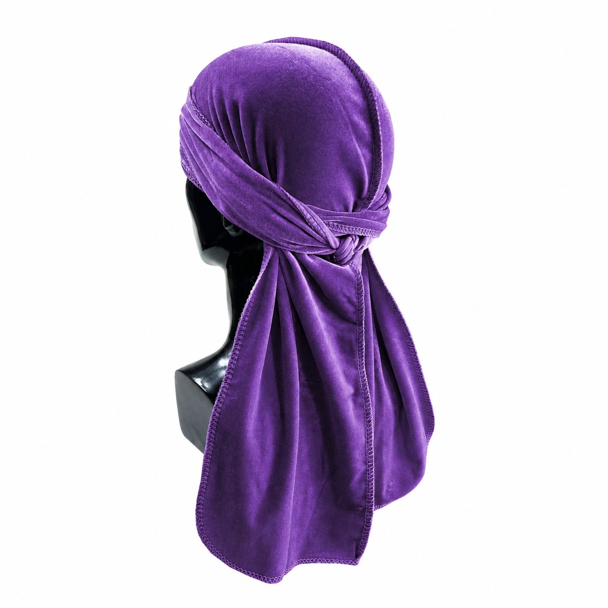 Velvet Long Tail Durag Headwrap — Violet Purple