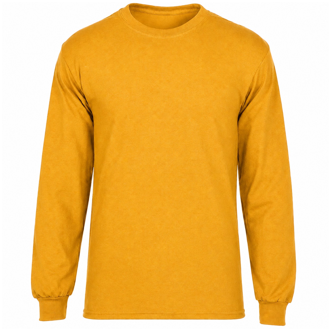 Long Sleeve Cotton Polyester Crew Shirt — Gold