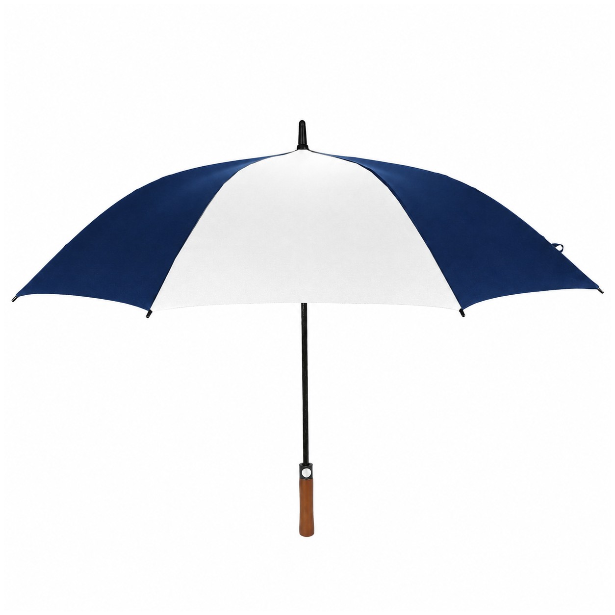 Auto Open Wood Handle Umbrella — Navy Blue