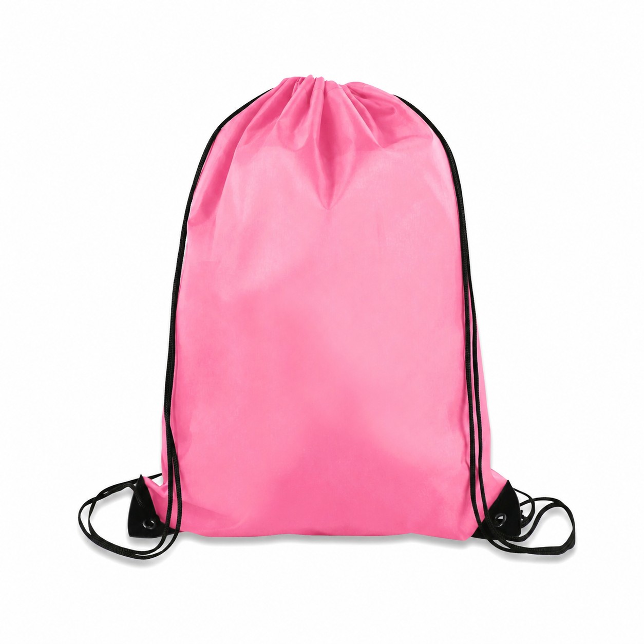 Large 210D Polyester Drawstring Backpack — Pink