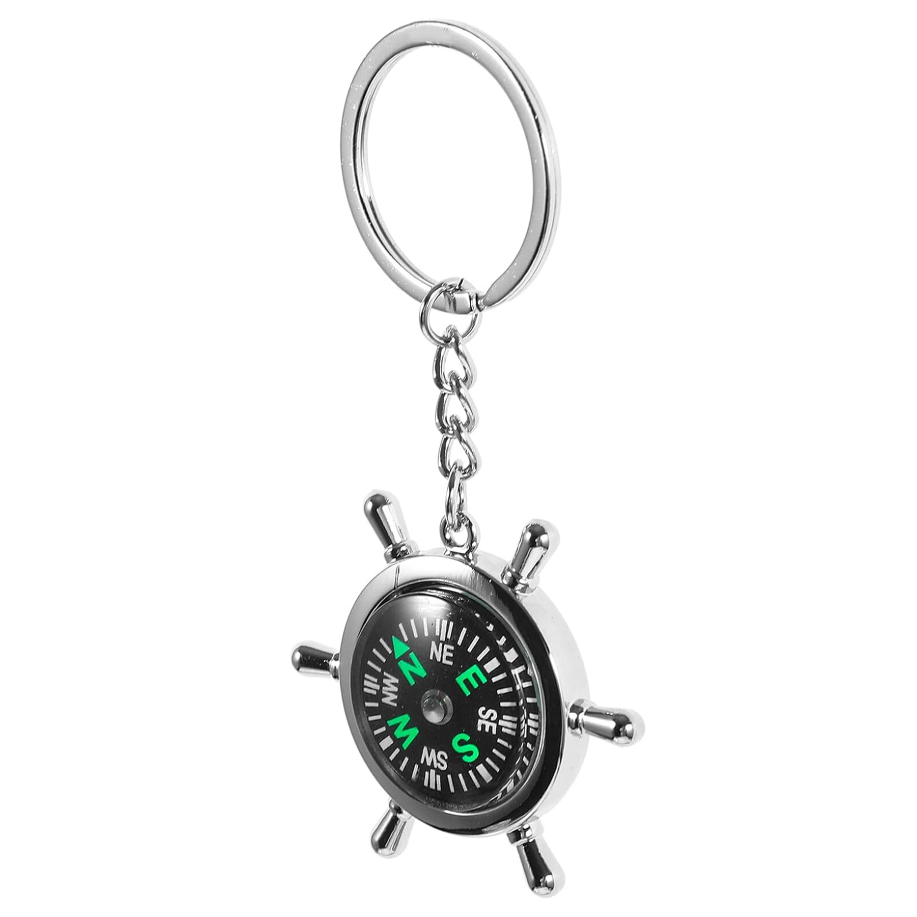 Zinc Alloy Compass Keychain — view 2