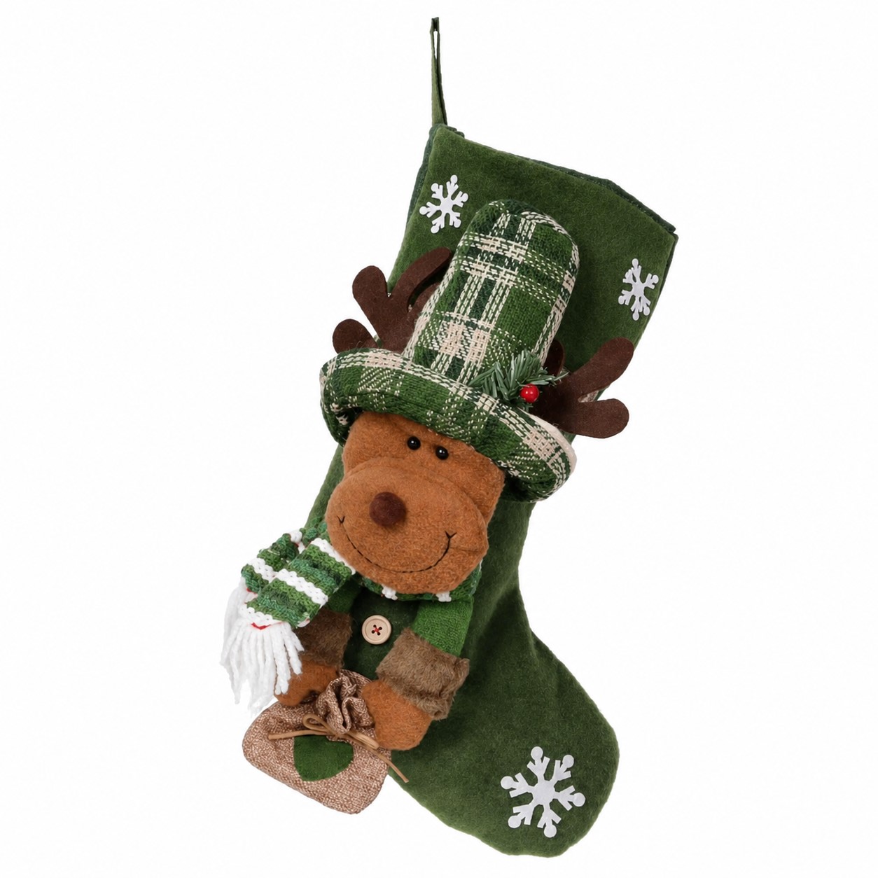 Character Christmas Stocking Gift Bag — Green