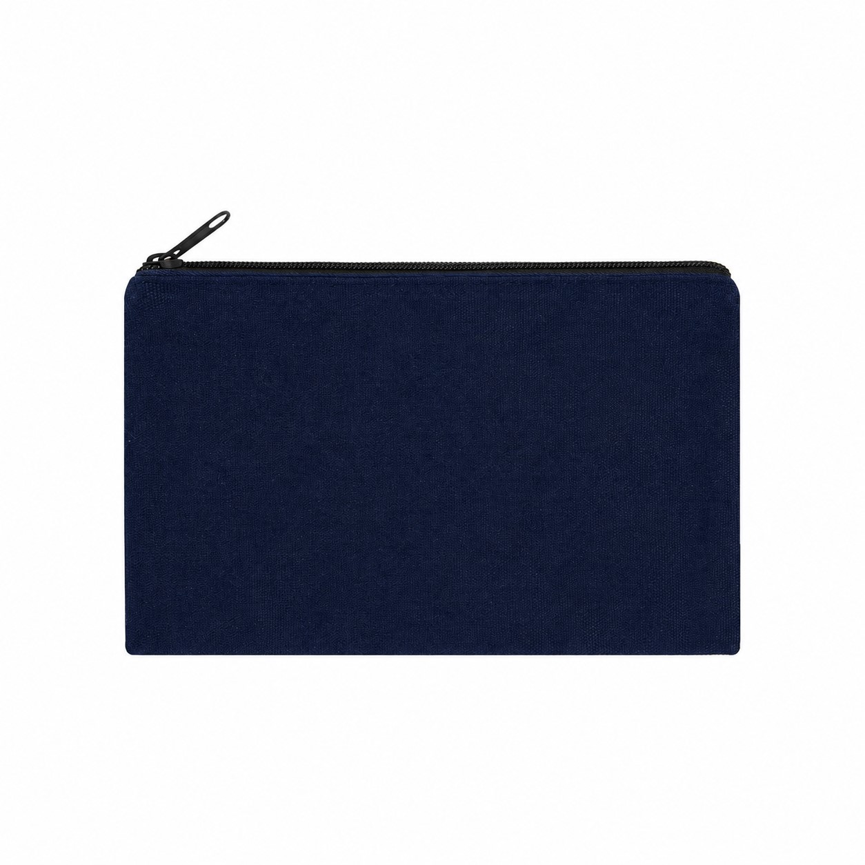 8.5-Inch Zippered Canvas Makeup Bag — Navy Blue