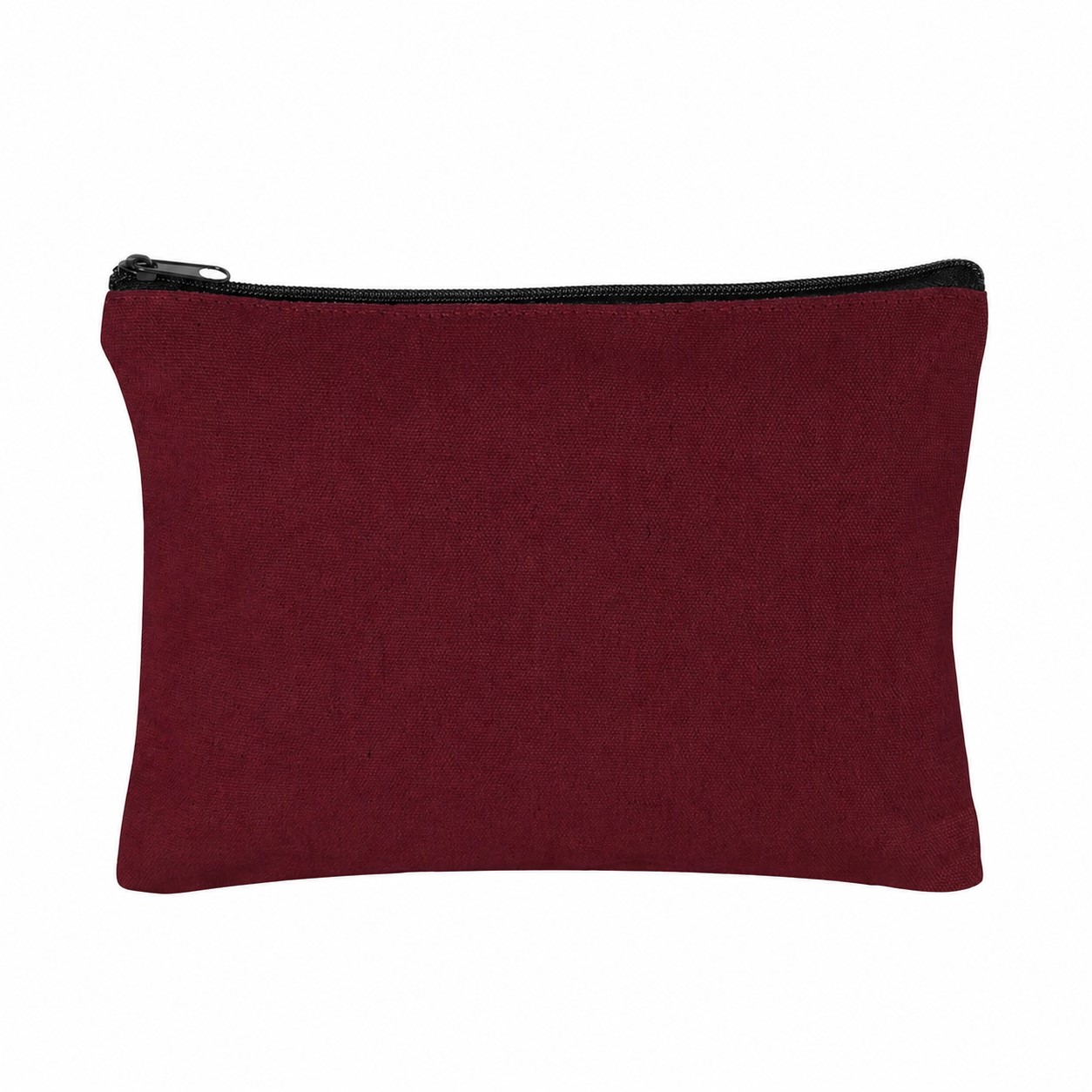 Canvas 11" Makeup Bag — Burgundy Red