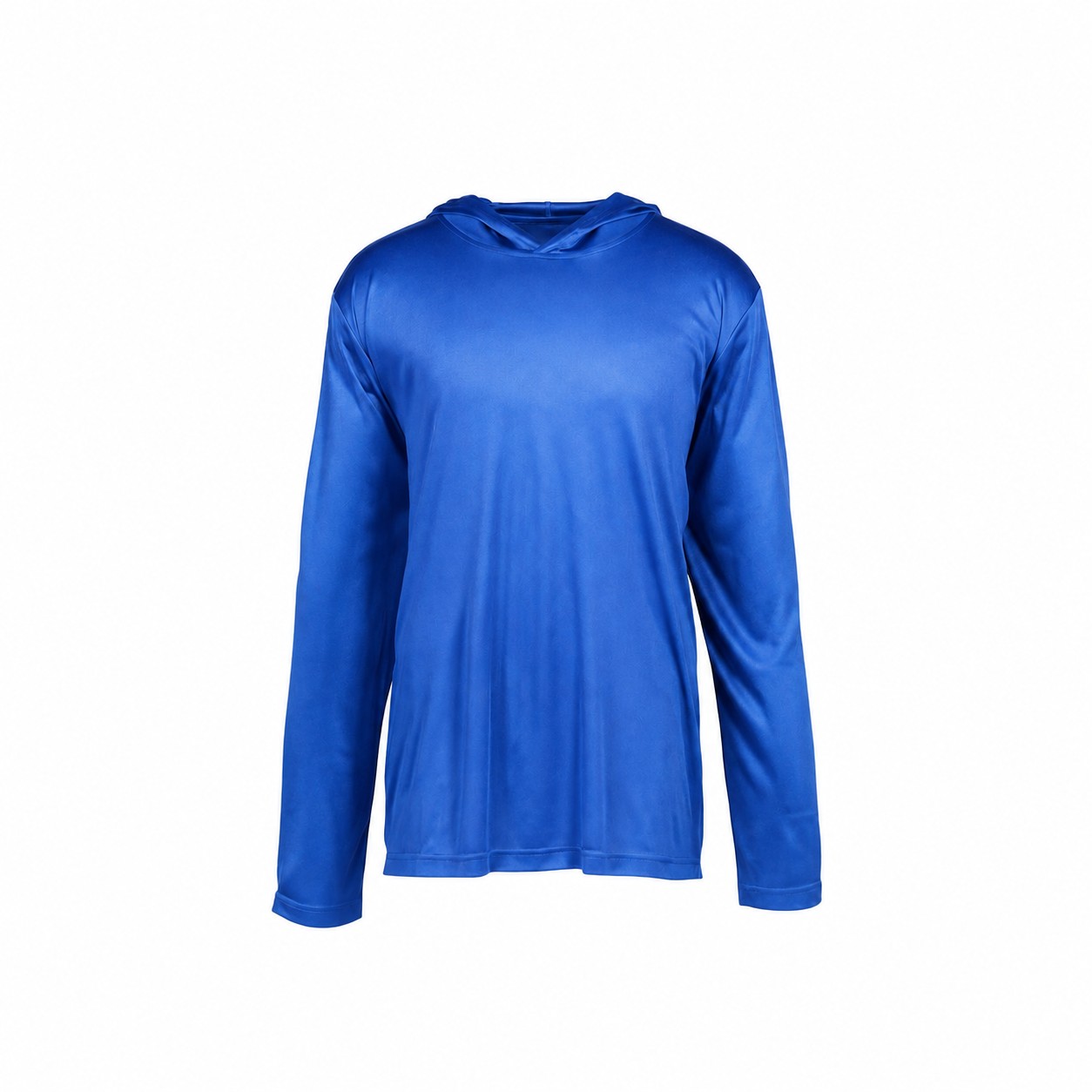 Hooded Polyester Performance Tee — Blue