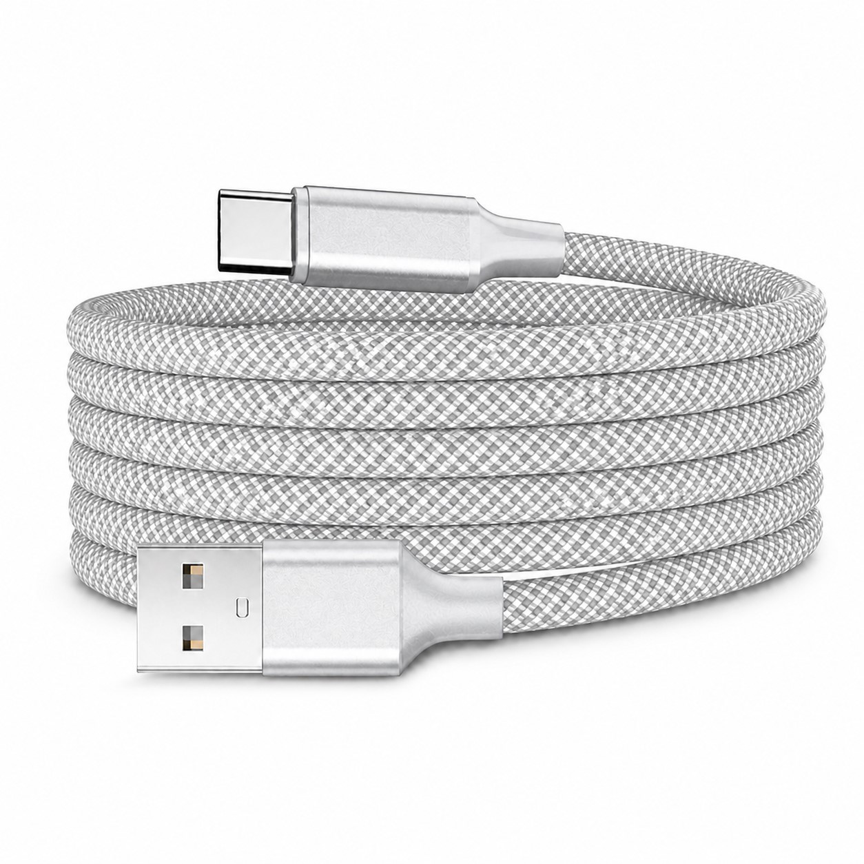 Self Winding Charging Cable — Silver