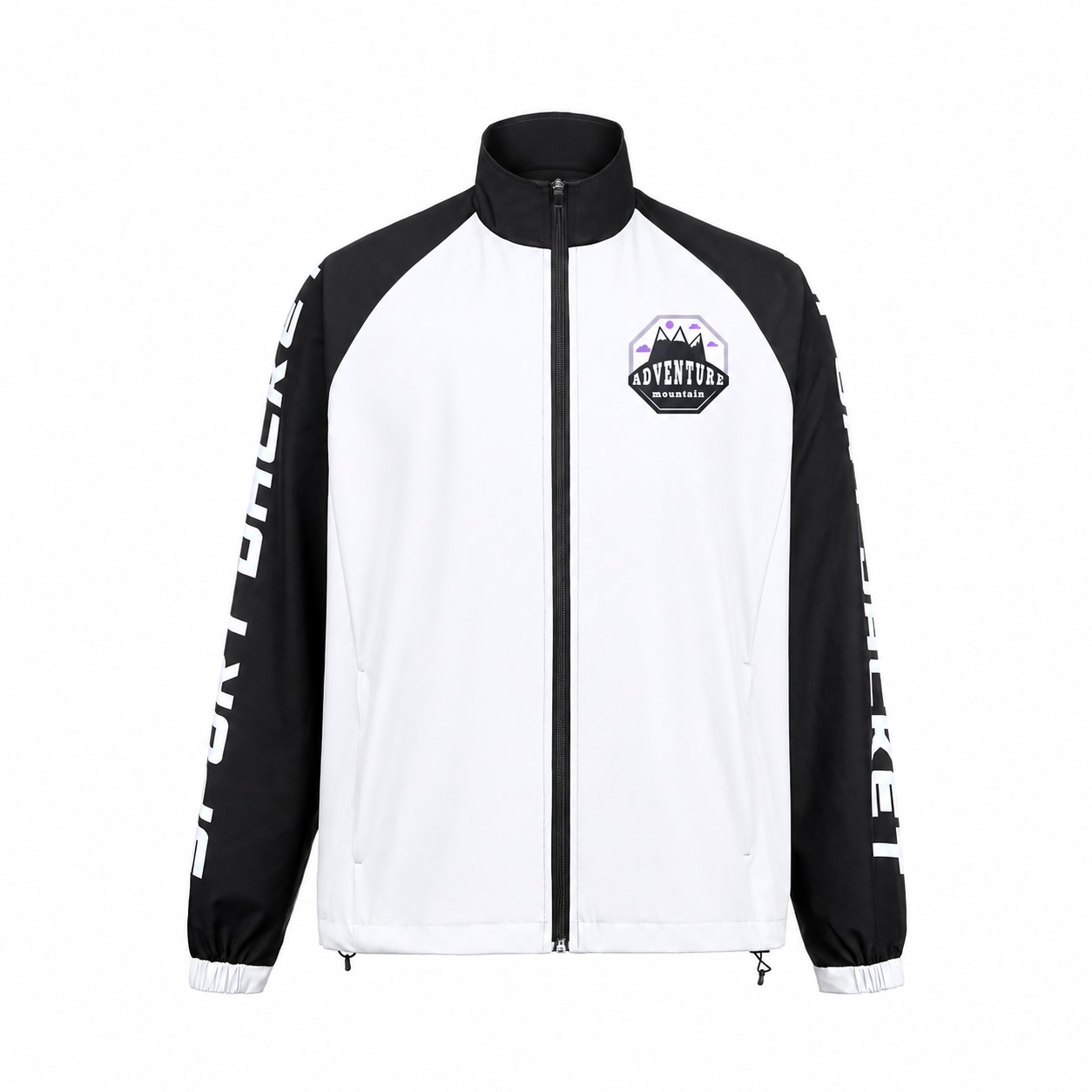 Lightweight Polyester Full-Zip Track Jacket — Clear White