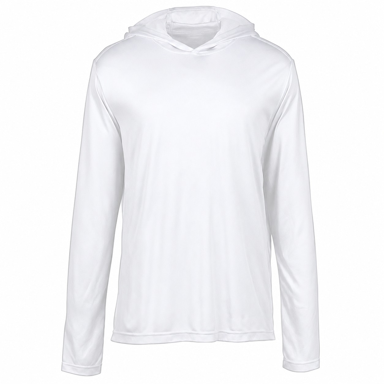 Polyester Hooded Long Sleeve Shirt — White
