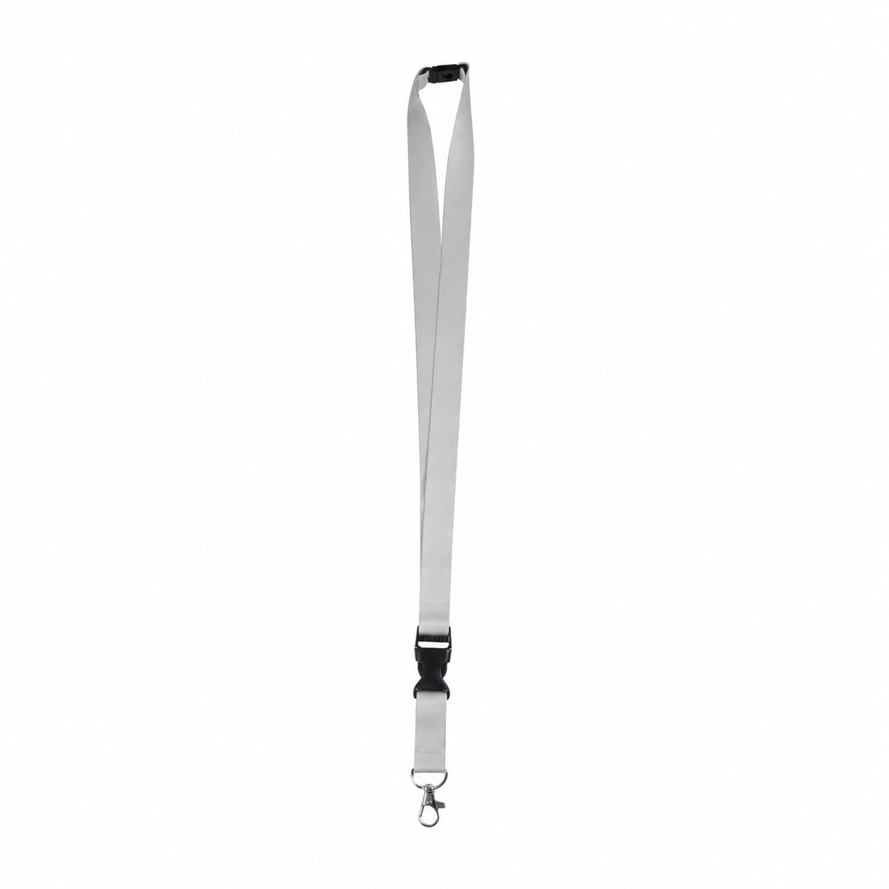 Polyester Breakaway Lanyard With Buckle Release — Silver