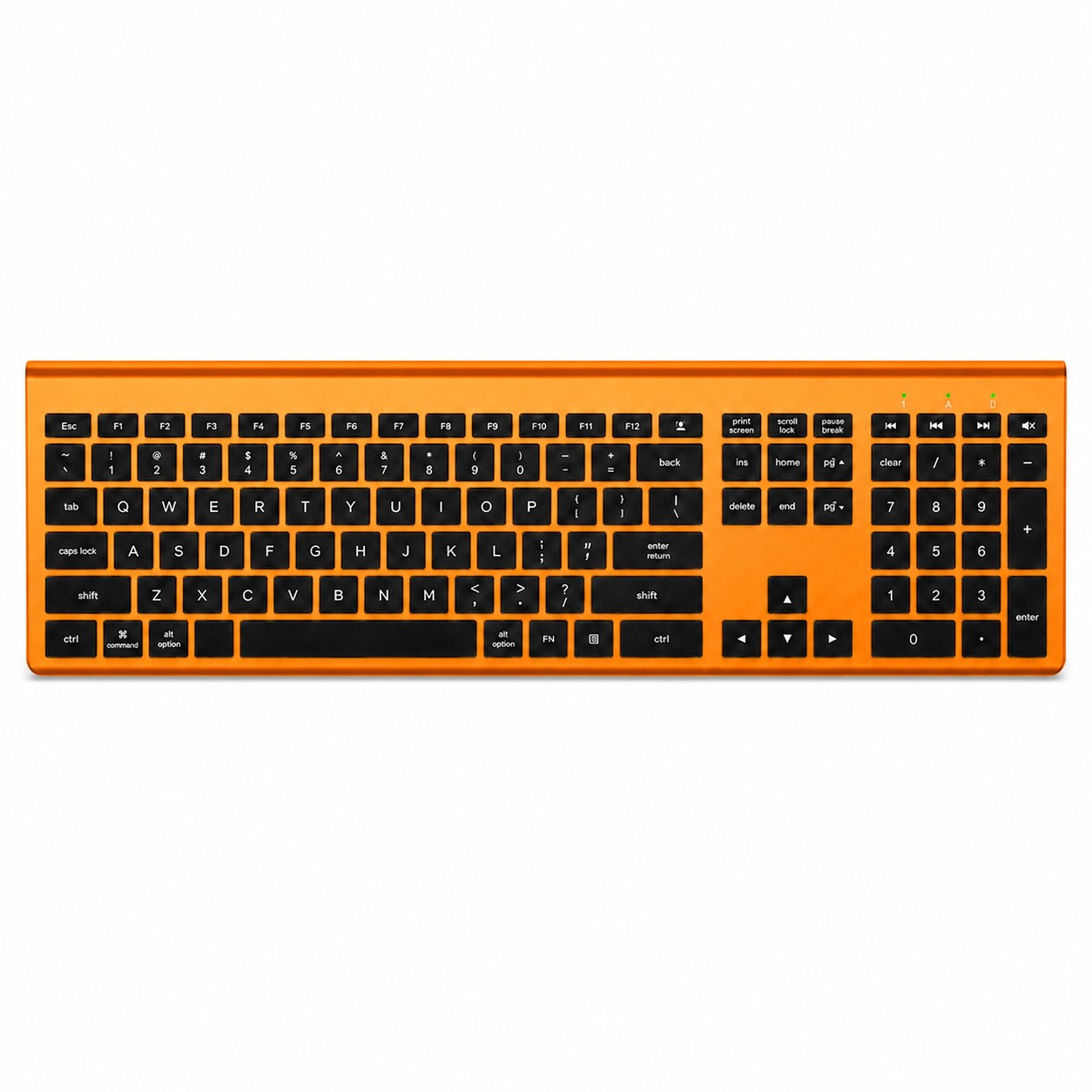 Full Size Rechargeable Wireless Keyboard — Orange