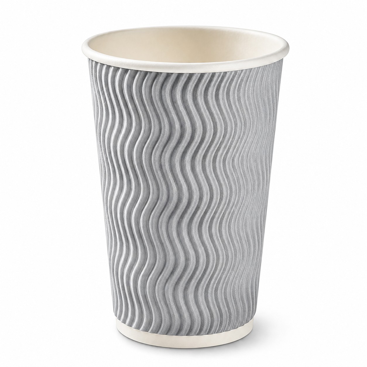 Insulated Ripple Paper Drink Cup — Silver