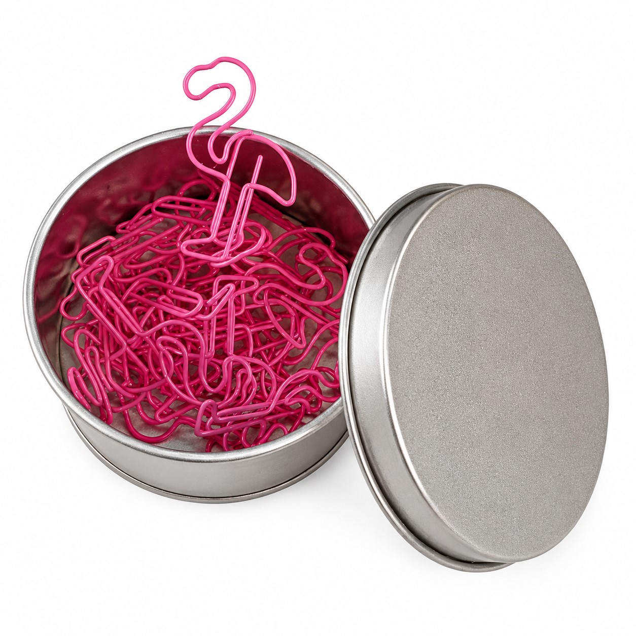 Flamingo Metal Paper Clips With Tin — view 2