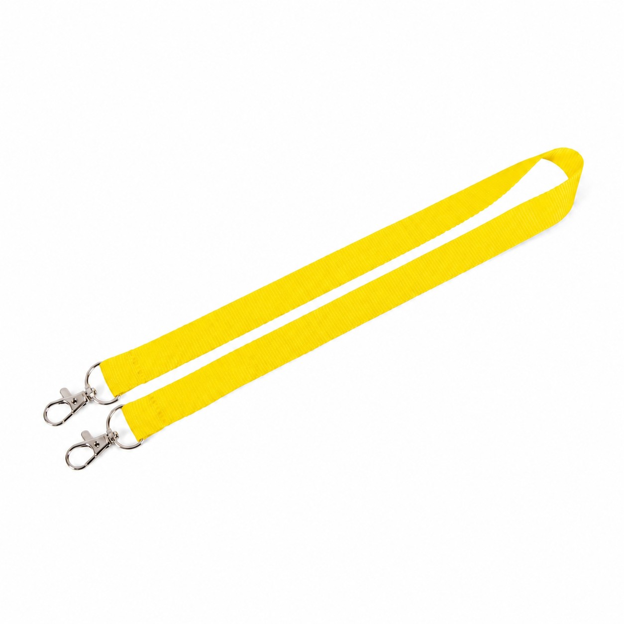Polyester Dual Clip Lanyard — Yellow