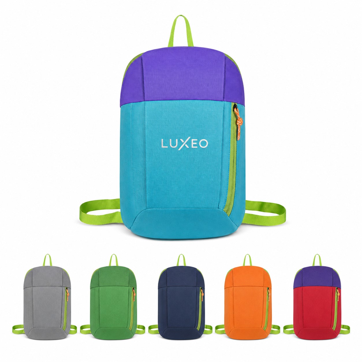 Colorblock Polyester School Backpack With Front Pocket