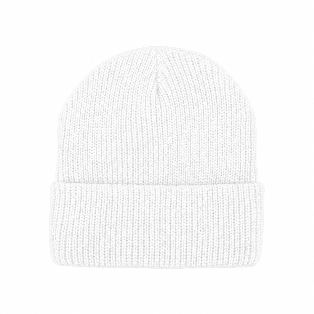 Acrylic Cuffed Patch Beanie — White