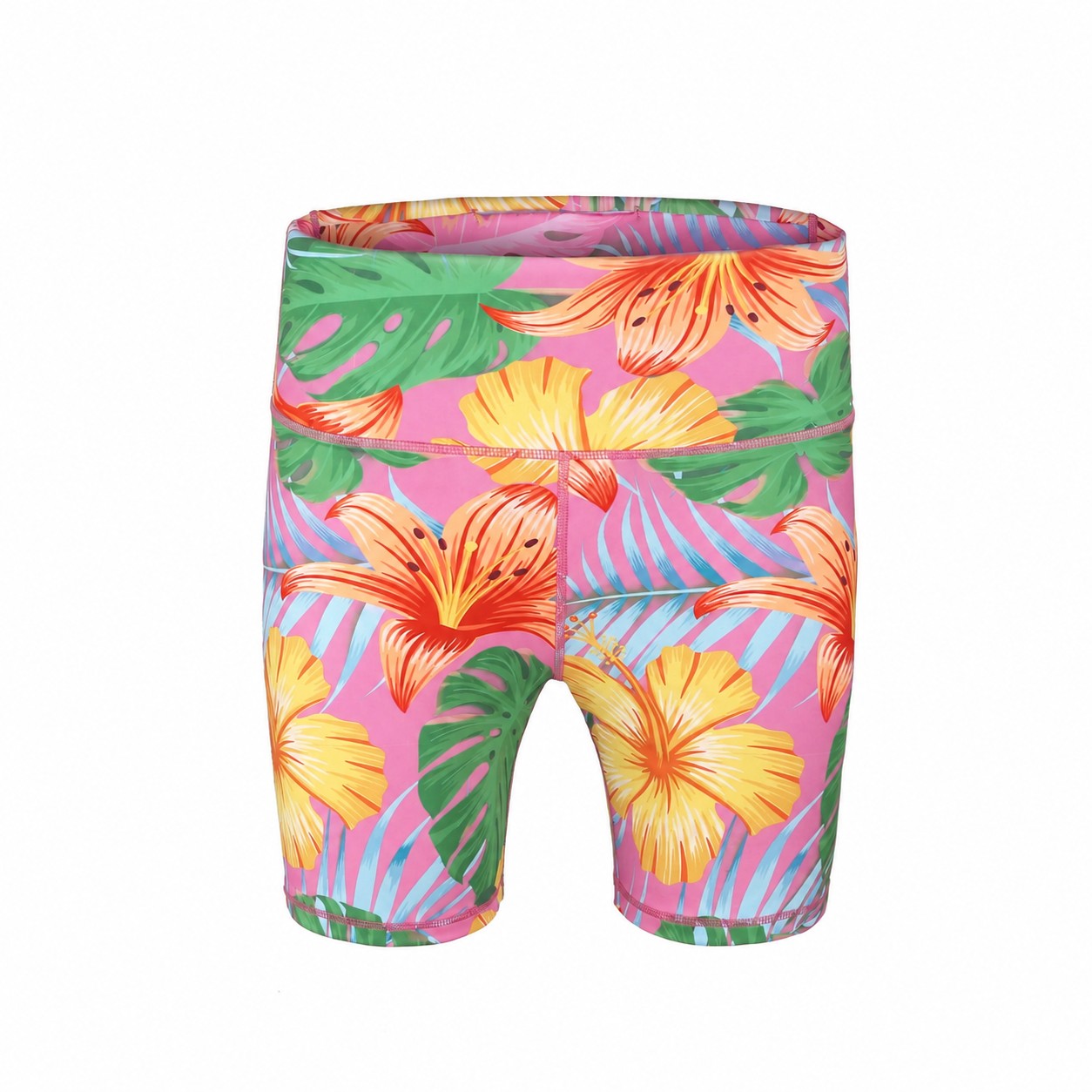 High Waist Yoga Shorts — Pink