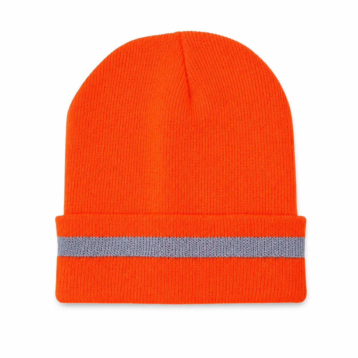 Reflective Stripe Acrylic Knit Beanie Hat — view 2