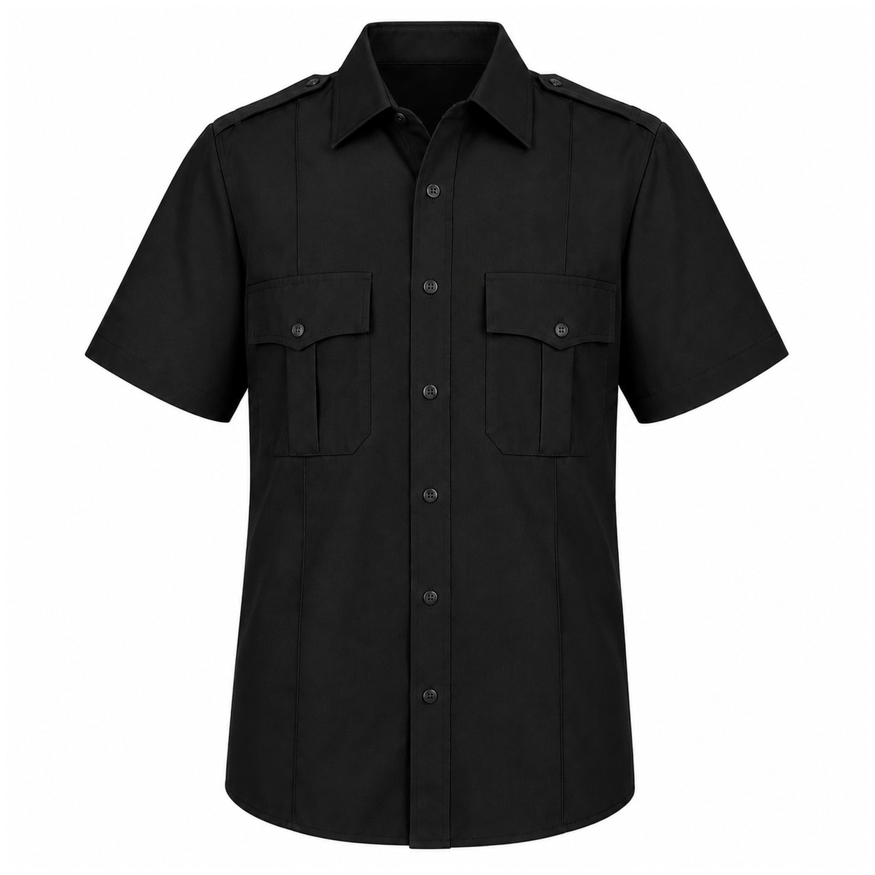Short Sleeve Button-Front Uniform Shirt — view 4