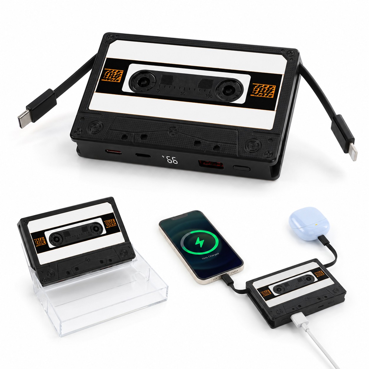 Retro Cassette Power Bank