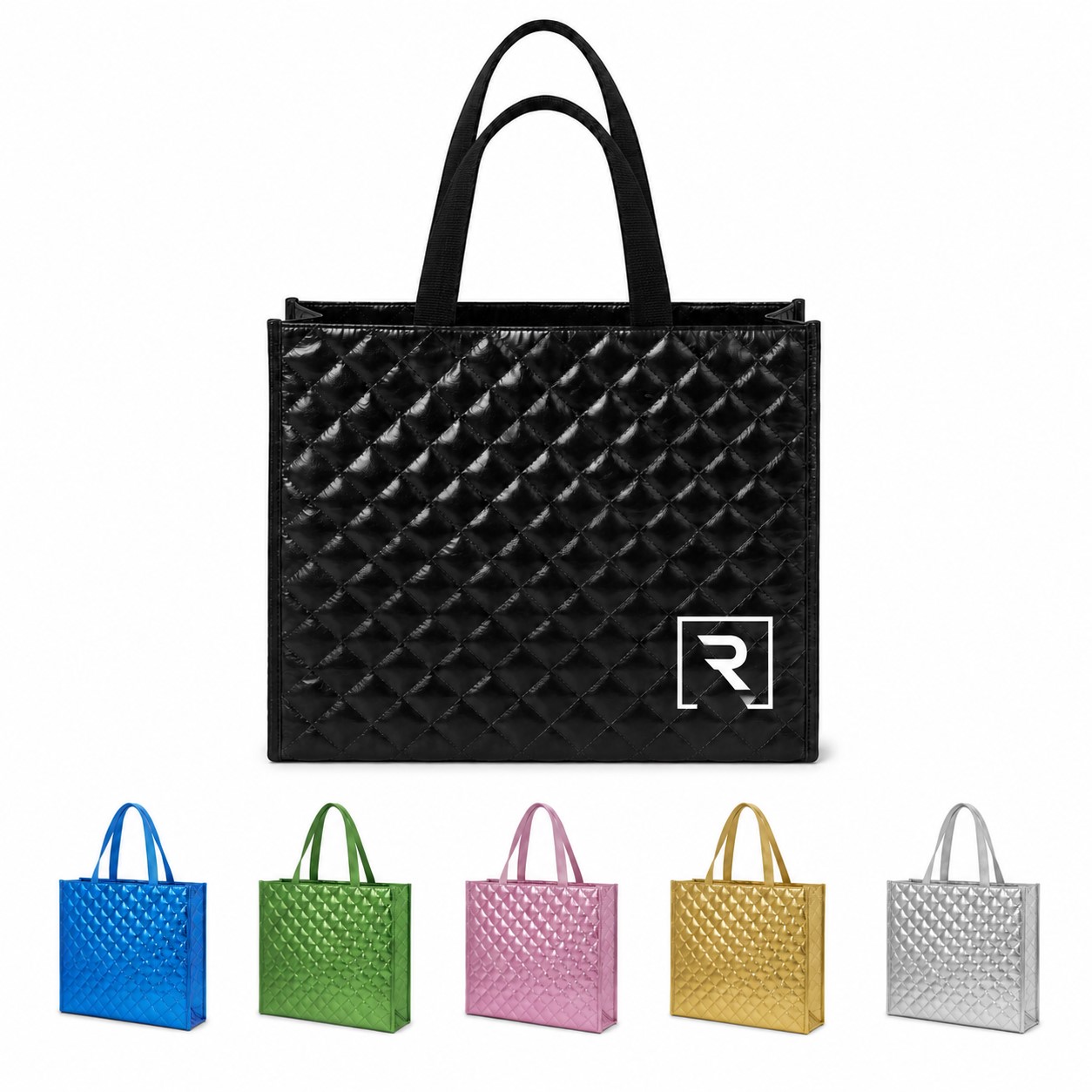 Three-Layer Metallic Quilted Non-Woven Tote