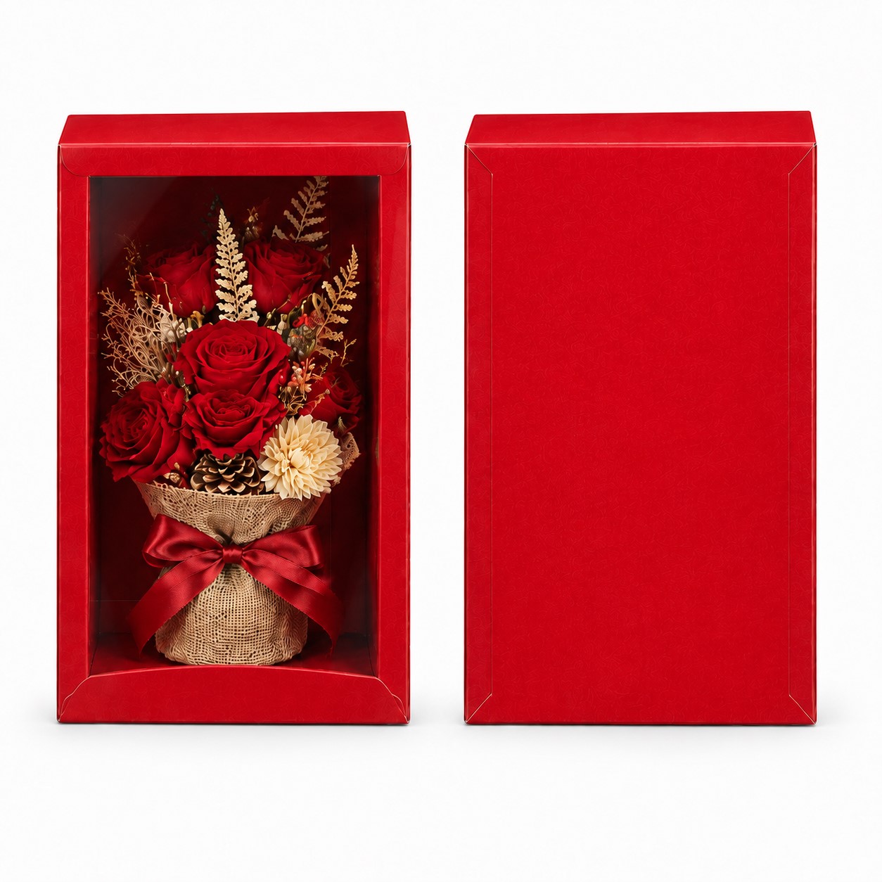 Kraft Paper Drawer Gift Box With PET Sleeve