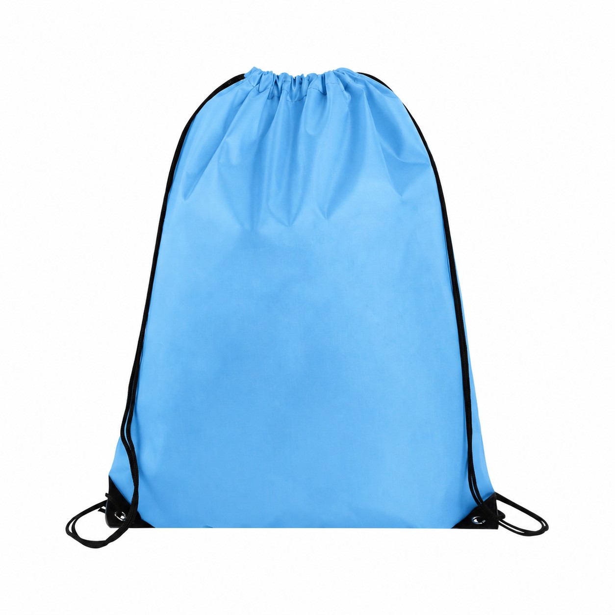 Polyester Drawcord Closure Drawstring Bag — Light Blue