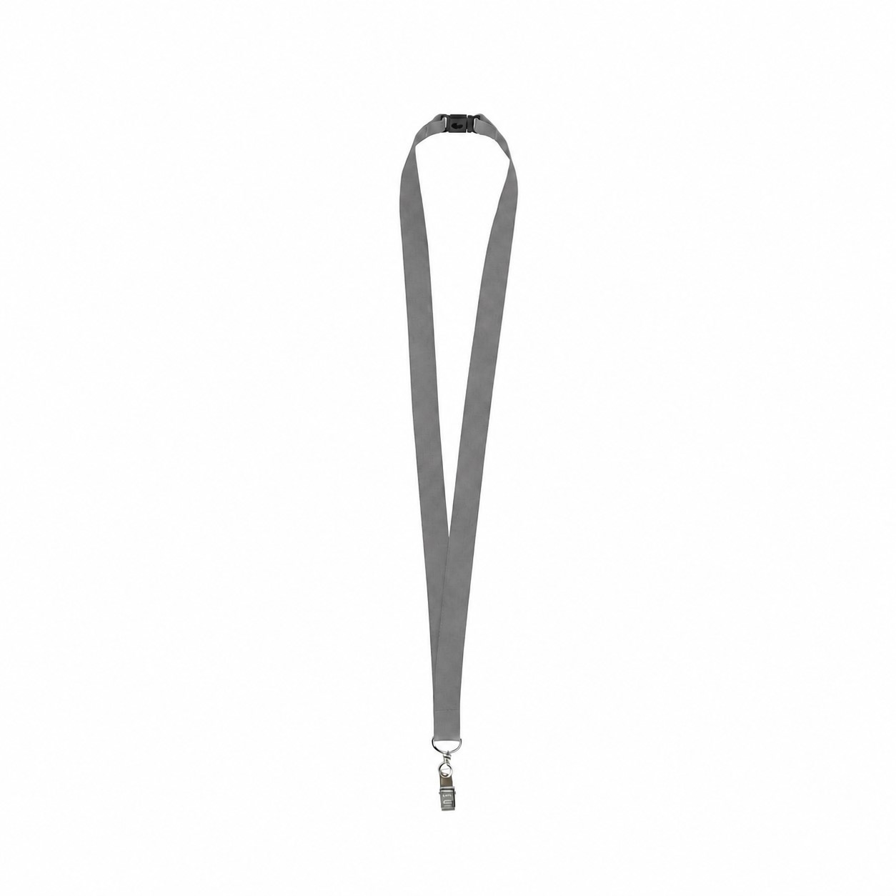 Rear Breakaway Bulldog Clip Lanyard — Pewter Gray