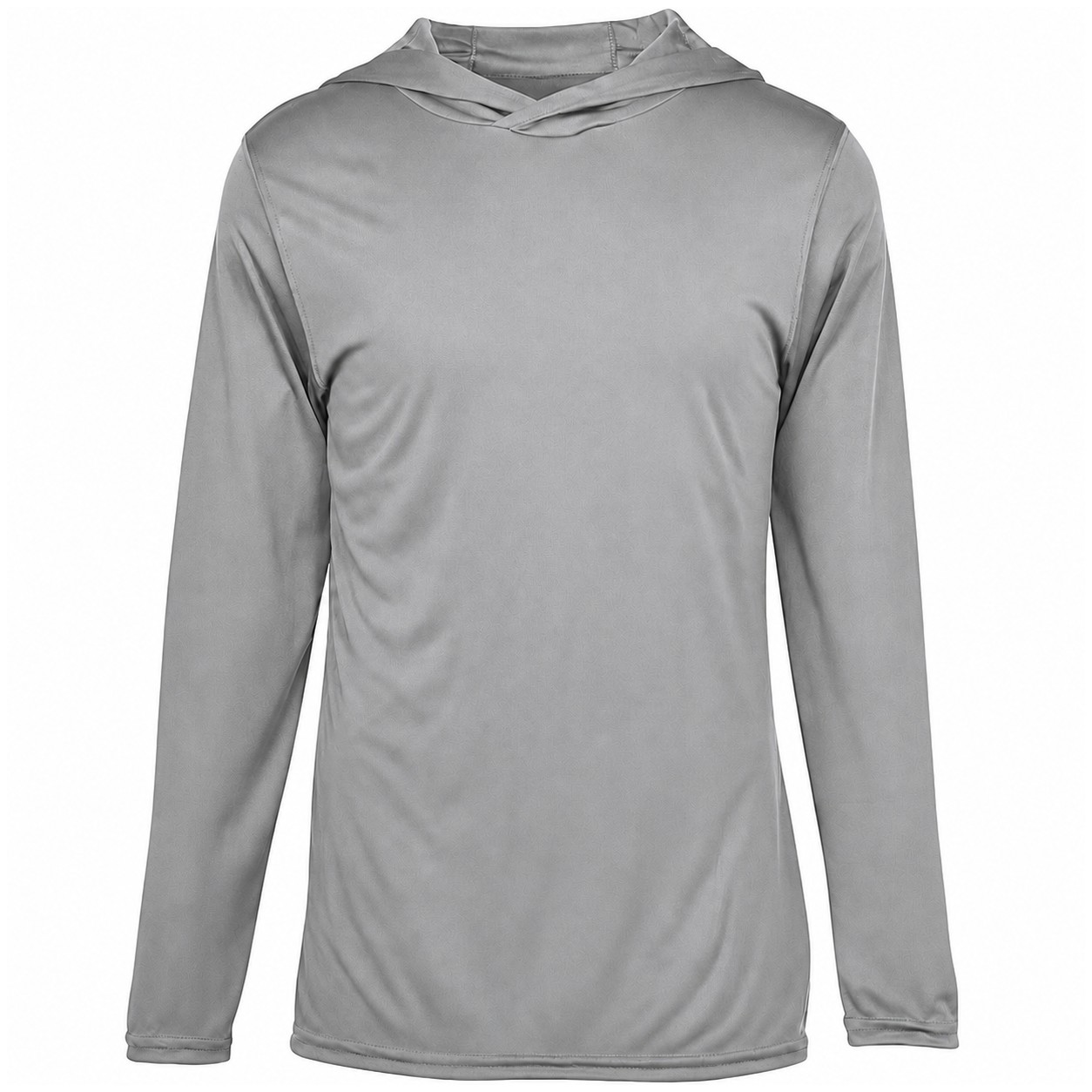 Polyester Hooded Long Sleeve Tee — Gray