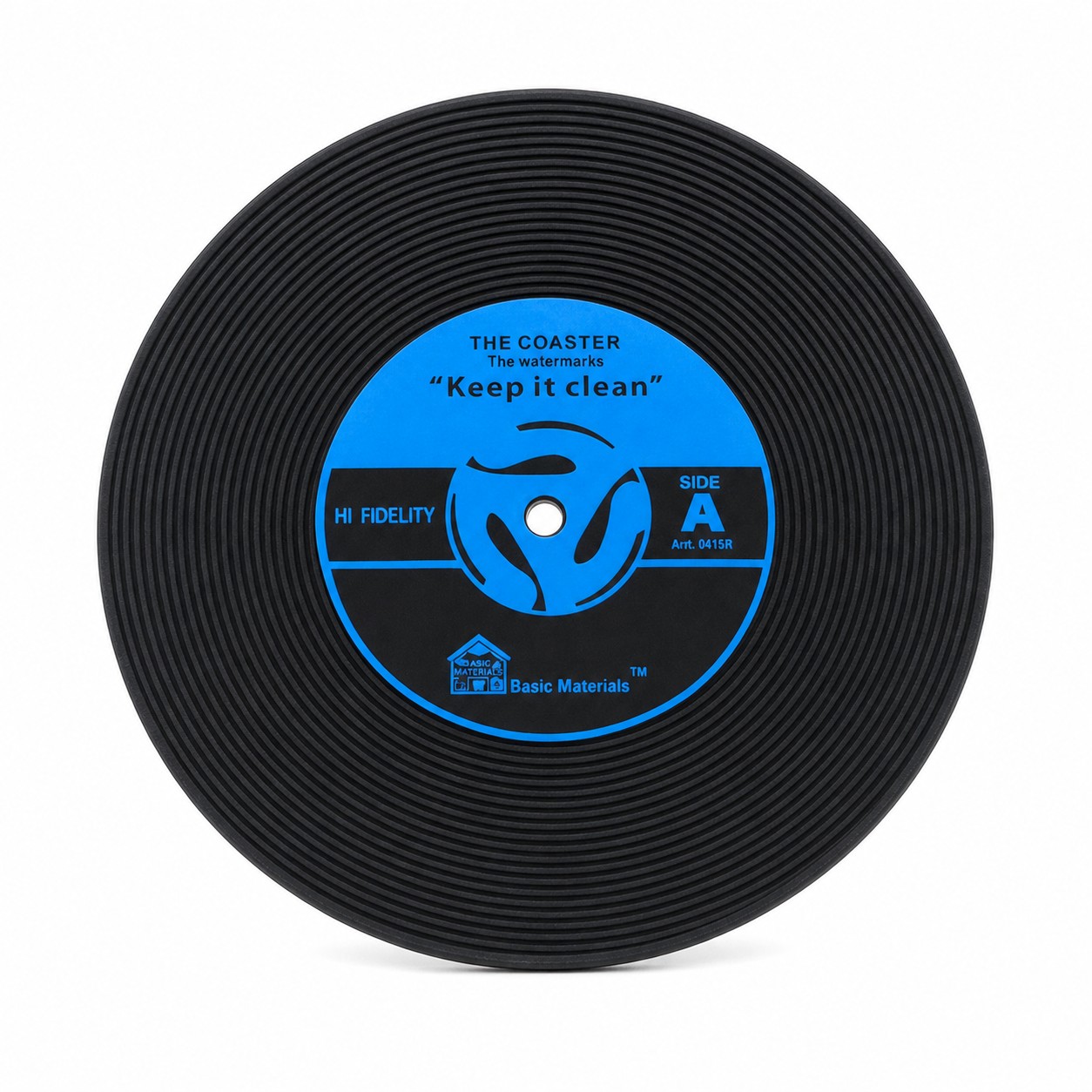Grooved Round PU Leather Drink Coaster — view 2